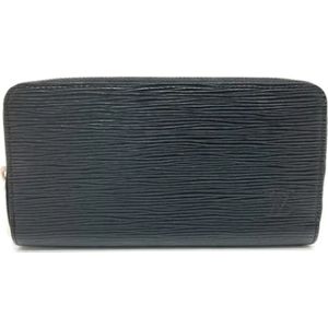 Louis Vuitton Vintage, Pre-owned, Dames, Zwart, ONE Size, Tweedehands leren portemonnees