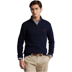 Polo Ralph Lauren, Truien, Heren, Blauw, S, Katoen, Katoenen trui met ritskraag