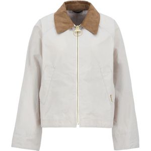 Barbour, Jassen, Dames, Wit, S, Katoen, Stijlvolle Waterdichte Zomerjas