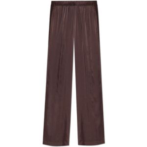 Forte Forte, Broeken, Dames, Bruin, M, Zijden Loose-Fit Broek