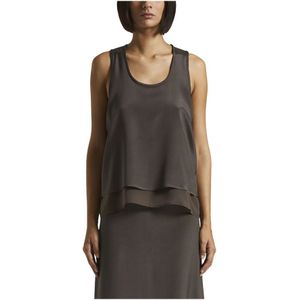Peserico, Tops, Dames, Bruin, L, Chiffon, Chiffon crepe de chine top