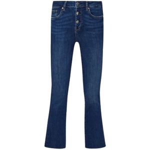Liu Jo, Jeans, Dames, Blauw, W26, Katoen, High Waist Princess Crop Flare Jeans