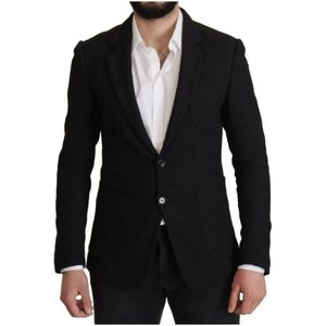 Dolce & Gabbana, Jassen, Heren, Zwart, L, Wol, Elegante wollen blazer met klassieke stijl