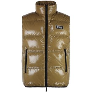 Dsquared2, Jassen, Heren, Bruin, M, Field Vest met Volledige Rits