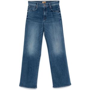Mother, Jeans, Dames, Blauw, W28, Blauwe Skinny Jeans met Hoge Taille