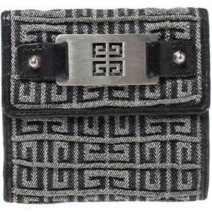 Givenchy Pre-owned, Pre-owned, Dames, Grijs, ONE Size, Leer, Pre-owned Canvas wallets
