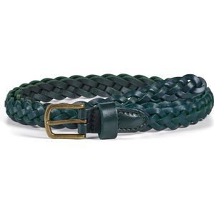 Howard London, Accessoires, Heren, Groen, 95 CM, Leer, Gevlochten Leren Riem