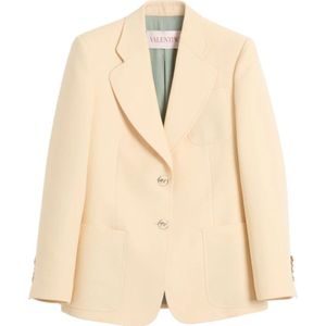 Valentino Garavani, Jassen, Dames, Geel, M, Gele Blazer in Crepe Couture