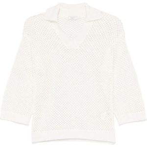 Peserico, Truien, Dames, Wit, S, Witte Trui Elegante Stijl