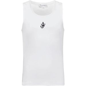 JW Anderson, Tops, Heren, Wit, L, Katoen, Anchor Logo Tank Top