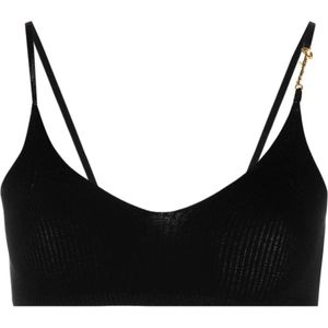 Jacquemus, Tops, Dames, Zwart, M, Polyester, Le Bandeau Pralu Mouwloze Top