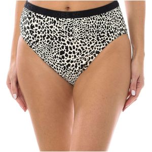 Michael Kors, Badkleding, Dames, Zwart, M, Polyester, Bikini Bottom met Hoge Pijp