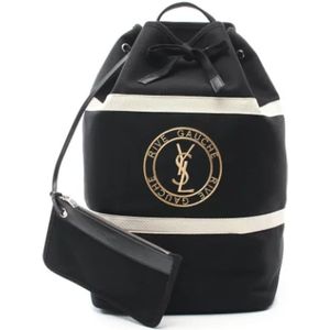 Saint Laurent Vintage, Pre-owned, Heren, Zwart, ONE Size, Pre-owned Canvas backpacks