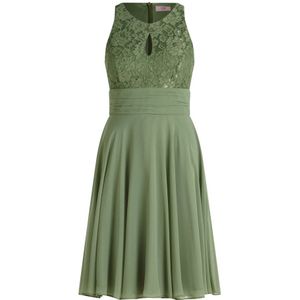 vera mont, Kleedjes, Dames, Groen, L, Chiffon, Kanten avondjurk met chiffon