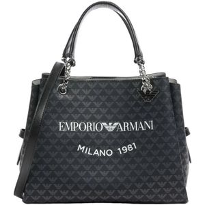 Giorgio Armani, Tassen, Dames, Grijs, ONE Size, Grijze Synthetische Winkel Tas