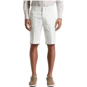Peserico, Korte broeken, Heren, Wit, S, Katoen, Stretch katoenen gabardine Bermuda shorts