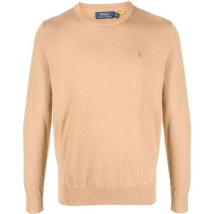 Polo Ralph Lauren, Truien, Heren, Bruin, 2Xl, Katoen, Rondgebreide trui met ronde hals