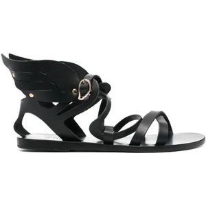Ancient Greek Sandals, Schoenen, Dames, Zwart, 38 EU, Leer, Nephele Leren Sandalen