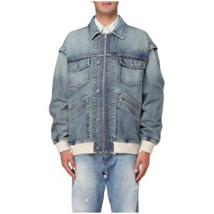 Golden Goose, Jassen, Heren, Blauw, L, Denim, Denim Jack Ontspannen Pasvorm