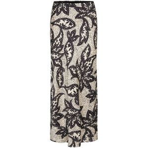 Bruuns Bazaar, Rokken, Dames, Beige, M, Maxi rok met zandprint en elastische taille