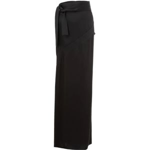 Tom Ford, Rokken, Dames, Zwart, L, Satijn, Lange Zwarte Satijnen Pencil Rok