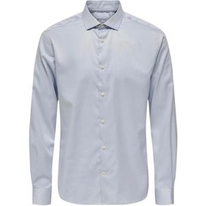 Only & Sons, Overhemden, Heren, Blauw, 2Xl, Katoen, Slim Formeel Overhemd