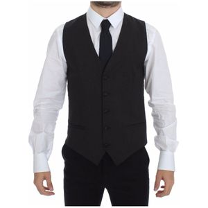 Dolce & Gabbana, Pakken, Heren, Grijs, M, Wol, Klassiek Grijs Wollen Blend Jurk Vest
