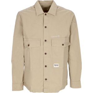 Timberland, Jassen, Heren, Beige, S, Katoen, WF Roc Overshirt