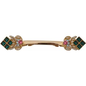 Dolce & Gabbana, Accessoires, Heren, Geel, ONE Size, Kristallen Ketting Broche Multicolor IJs