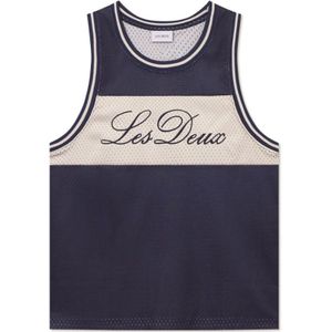 Les Deux, Tops, Heren, Blauw, L, Polyester, Blauw Gebreide Tanktop