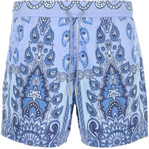 Etro, Badkleding, Heren, Blauw, XL, Polyester, Stijlvolle zwemshorts met print
