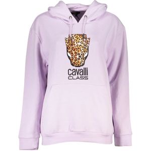 Cavalli Class, Sweatshirts & Hoodies, Dames, Paars, L, Paarse hoodie met logoprint