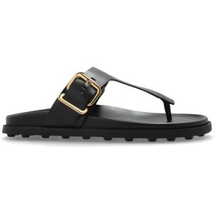 Tod's, Schoenen, Dames, Zwart, 41 EU, Leer, Leren sandalen