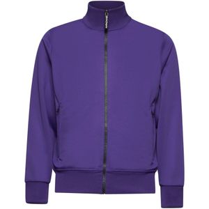 Palm Angels, Sweatshirts & Hoodies, Heren, Paars, L, Polyester, Zip Sweater met Gebogen Logo