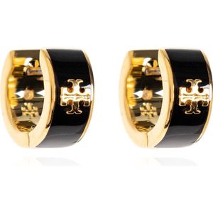 Tory Burch, Accessoires, Dames, Zwart, ONE Size, Oorbellen met logo