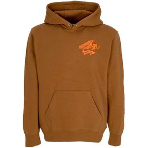Nike, Sweatshirts & Hoodies, Heren, Bruin, S, Katoen, Capuchontrui Brits Tan/Oranje