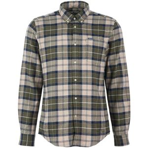 Barbour, Overhemden, Heren, Groen, XL, Katoen, Kyeloch Op Maat Gemaakt Overhemd in Herringbone Weefsel