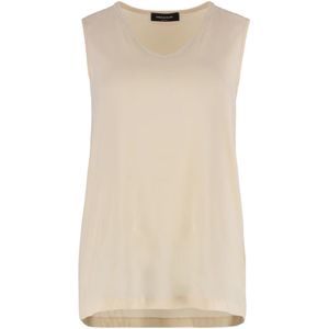 Fabiana Filippi, Tops, Dames, Beige, XS, Top van crêpe met kralen