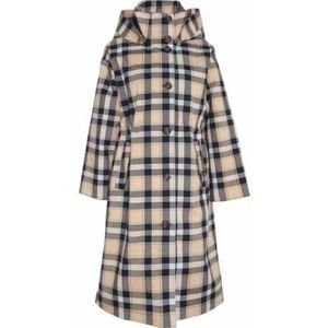 Barbour, Mantels, Dames, Veelkleurig, L, Polyester, Waterdichte Tartan Trenchcoat