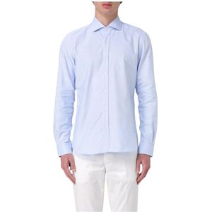 Fay, Overhemden, Heren, Blauw, XL, Lichtblauwe Overhemd Lange Mouw