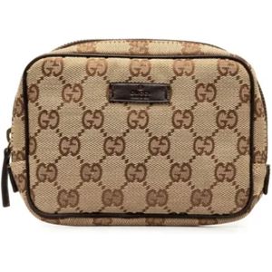 Gucci Vintage, Pre-owned, Dames, Bruin, ONE Size, Pre-owned Canvas gucci-bags