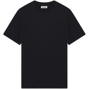 Jil Sander, Tops, Heren, Blauw, S, Katoen, T-shirt met ronde hals