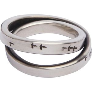 Werkstatt:Munchen, Accessoires, unisex, Grijs, M, Gekruiste Zilveren Ring