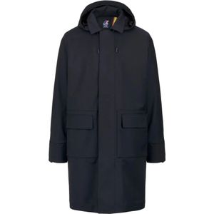 K-Way, Mantels, Heren, Blauw, M, Wol, Stijlvolle Jas van Wolmix