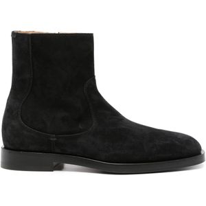 Brunello Cucinelli, Schoenen, Heren, Zwart, 44 EU, Suède, Suède Laarsjes met Rits