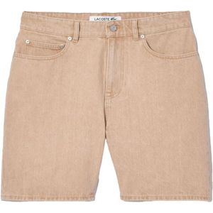 Lacoste, Korte broeken, Heren, Bruin, W31, Katoen, Bermuda shorts van biologisch katoen denim