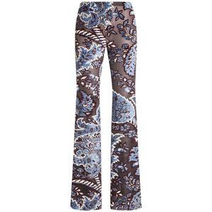 Etro, Broeken, Dames, Veelkleurig, M, Tule, Bloemen Paisley Jacquard Multicolor Broek