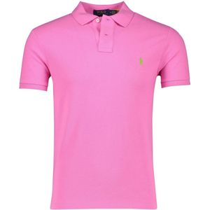 Polo Ralph Lauren, Tops, Heren, Roze, L, Katoen, Short Sleeve Slim Fit Polo