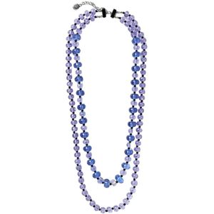 Emporio Armani, Accessoires, Dames, Blauw, ONE Size, Kristallen Kralen Gelaagde Ketting