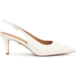Kazar, Schoenen, Dames, Wit, 38 EU, Leer, Witte pumps met open hiel uit de Trouwcollectie